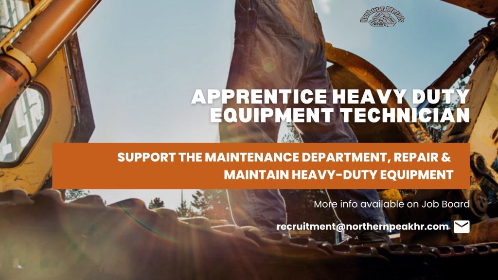 Habour Metals Recycling Ltd. is hiring a heavy-duty equipment technician in Thunder Bay. Job details are available on Northern Peak HR Consulting Job Board.